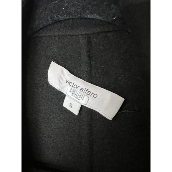 Victor Alfaro Vest Womens Small Black Open Pockets Chic City Wool Blend - Picture 4 of 7